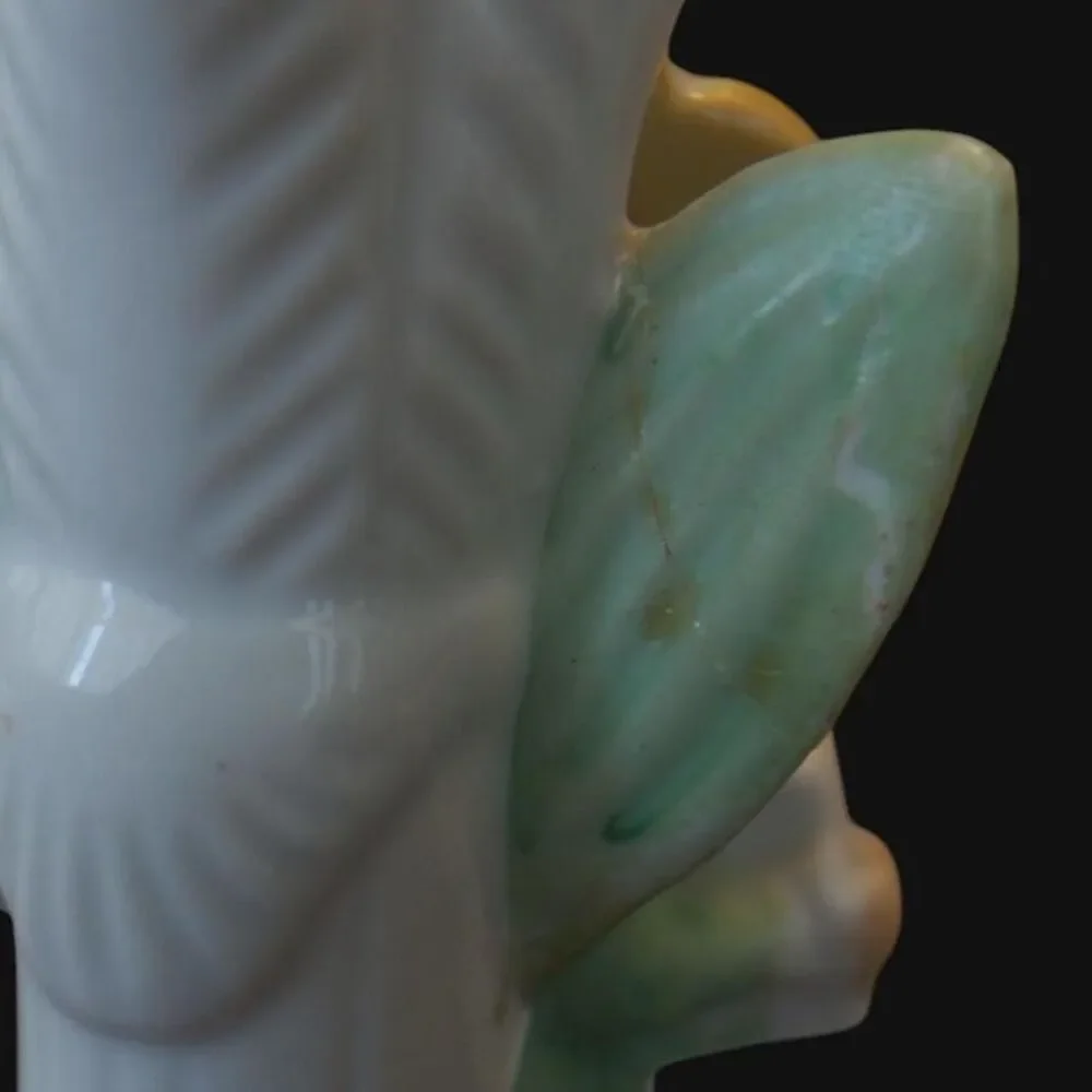 Vintage Anthropomorphic Flower Face Girl Vase Japan Yellow Orange 5.75” Tall
